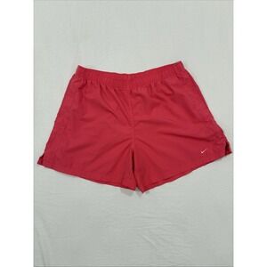 Nike Running Shorts Women's Large Athletic Gym Pink Coral Vintage Silver Tag